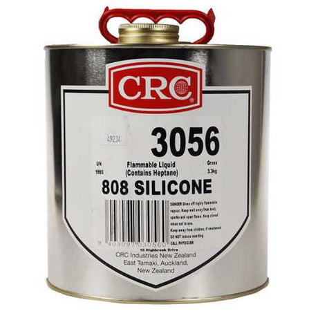 Multi-purpose CRC 3056 Silicone 808 spray for lubrication, waterproofing, and protection on various surfaces, 4L.