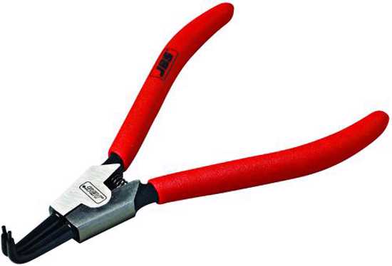 JBS Plier Circlip External Bent-180mm, designed for precise circlip insertion/removal with a comfortable grip and durable steel construction.