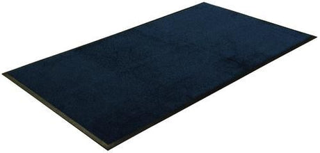 Navy indoor mat (1450 x 850mm) with high-twist nylon, rubber backing, reinforced edges for safety, and excellent absorbency.