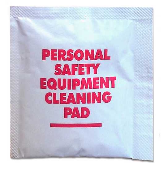 Allegro Isopropanol Respirator Wipes pack containing 10 individually wrapped towelettes for safe and effective cleaning of respirators.