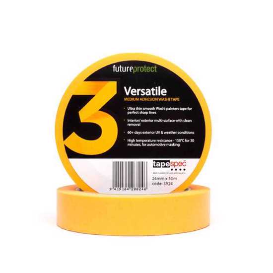 3R Washi High Temperature Masking Tape, 48mm x 50m, ultra-thin, clean removal, UV-resistant, high-temp automotive use.