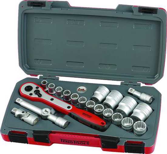 Teng 21pc 1/2" Dr. Metric Reg. Socket Set-Each