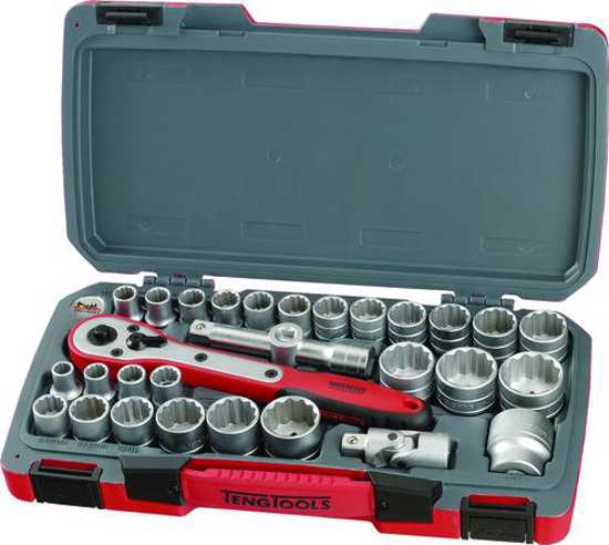 Teng 30pc 1/2in Dr. Metric/AF Reg Socket Set 12Pnt (Each)