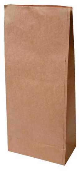 Heavyweight SOS brown paper takeaway bag, freestanding with block bottom, ideal for safe food delivery and takeaway orders.