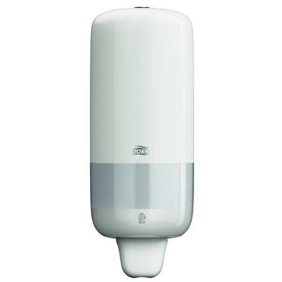 Tork S1 Liquid Soap Dispenser in white, 1000ml capacity, designed for hygiene in high traffic areas, easy to clean and refill.