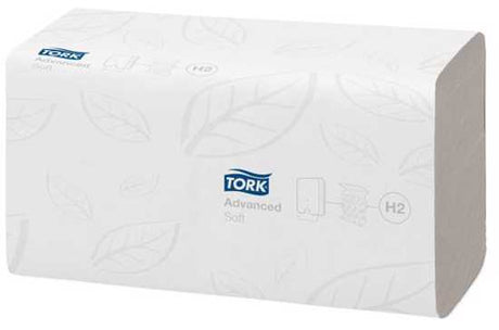 Tork H2 Xpress 2-Ply Soft Multifold Paper Towels in a case of 21 packs, offering ultra-soft, absorbent sheets for reliable drying.