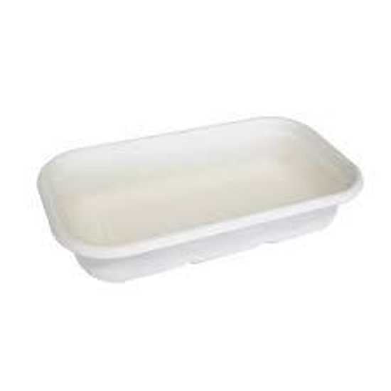 White tree-free takeaway container made from sugarcane pulp, 1000ml size, eco-friendly, 50-pack.