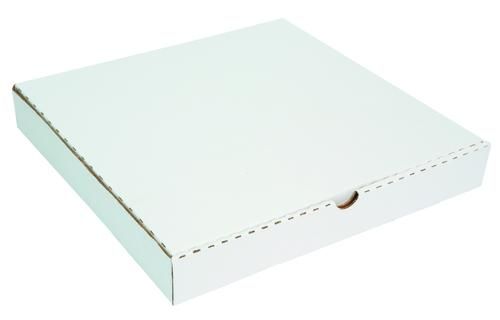 12-inch white pizza box bundle, made from corrugated board for heat retention and safe delivery. 100 units included.