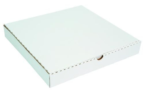 12-inch white pizza box bundle, made from corrugated board for heat retention and safe delivery. 100 units included.