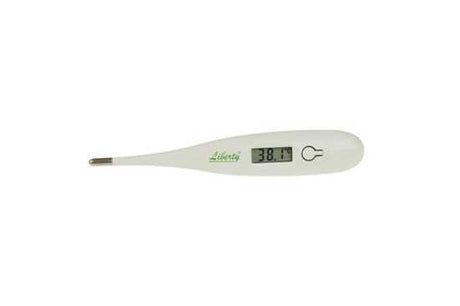 Liberty Rapid Read Digital Thermometer with large display, beeping alert, 10-second readings, and memory storage.