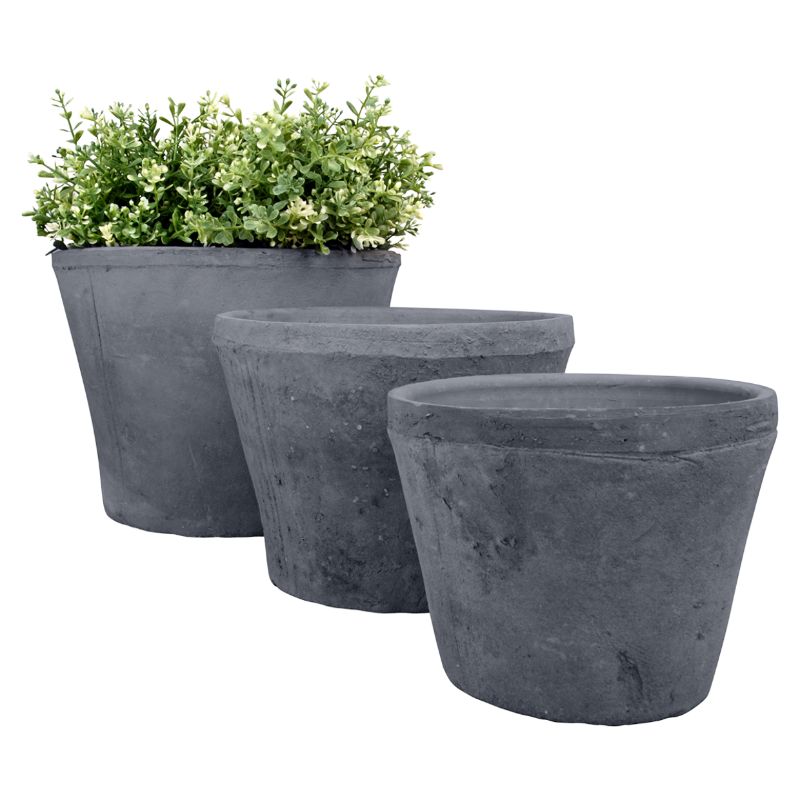 Pots - AT Grey Round Large (Set of 3)