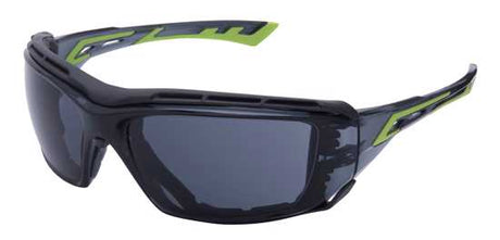 Prosafe Snipe Smoke safety glasses with smoke lens, foam seal, and anti-fog coating for outdoor eye protection.