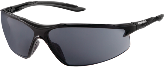 Lightweight Prosafe Peregrine Smoke/Grey Blue safety glasses, featuring a half-frame design and wrap-around style for optimal eye protection.