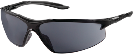Lightweight Prosafe Peregrine Smoke/Grey Blue safety glasses, featuring a half-frame design and wrap-around style for optimal eye protection.