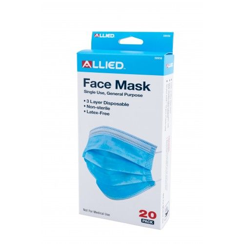 Face Masks - 3 Layer Disposable (20-pce Allied)