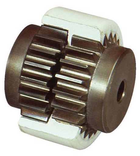 Radicon Nylicon No 2 Hub Pilot Bore coupling with robust nylon sleeve and larger gear teeth for enhanced durability and corrosion resistance.