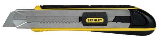 Stanley FatMax Snap Knife 25mm, durable stainless steel, precise cutting control, removable blade snapper, ideal for heavy-duty tasks.