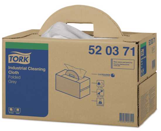 Tork W7 Industrial Folded Cleaning Cloth Grey - 38cm x 42cm - Handy Box