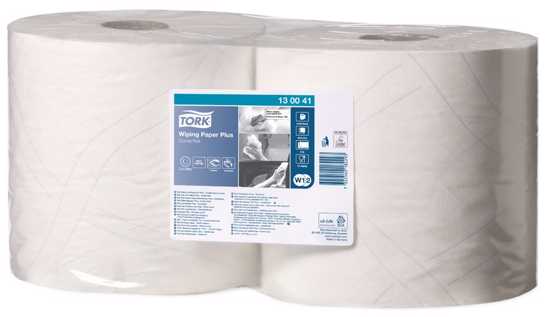 Tork W1,2 Wiping Paper Plus Combi Roll White - 23cm x 255m - 2 Rolls (Case)