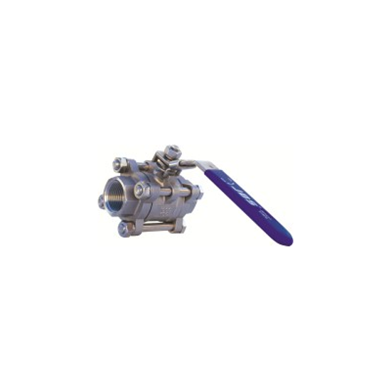 JBS 65mm stainless steel ball valve, Grade 316, designed for high-performance isolation of gases and liquids, 1000psi rated.