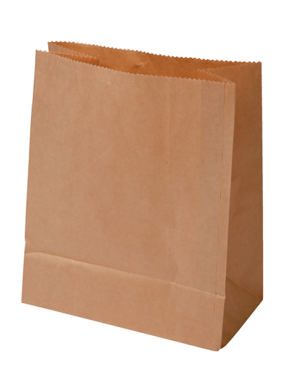 Extra large recyclable paper checkout bag, 305x175x430mm, sturdy for groceries, stands upright for easy loading, 250 per case.