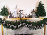 Decorative 1.8m cone garland with faux snow finish, perfect for festive indoor and outdoor holiday decor.