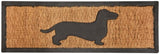 Charming dachshund silhouette doormat set of 3, 75 x 25cm, durable coir and rubber for effective dirt removal.