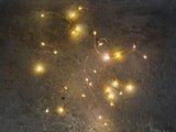 Warm white copper battery-powered seed lights on 10M wire, perfect for versatile indoor decorations and ambiance creation.