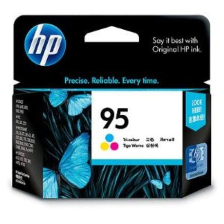 Tri-Colour Ink Cartridge for HP printers, delivering vibrant colors and high-quality prints with a yield of up to 330 pages.