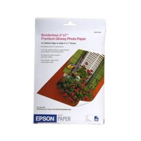 Premium glossy photo paper, 5" x 7", ideal for stunning prints with vibrant colors and smooth texture for lasting memories.