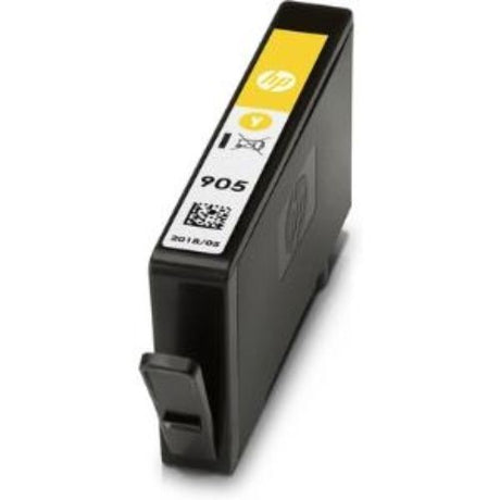 HP 905 Yellow Ink Cartridge for inkjet printers, yielding 315 pages of vibrant color and sharp text for all your printing needs.