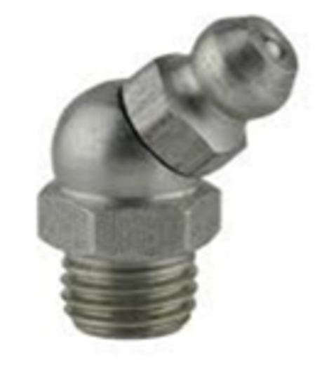 45-degree grease nipple 1/4 BSP, 10-pack for easy lubrication of machinery; durable, high-quality construction.