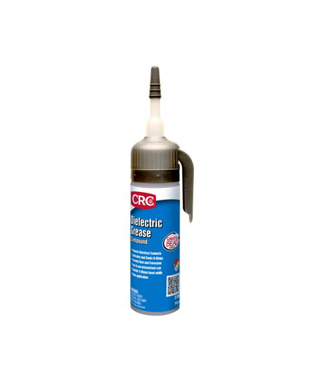 CRC 5106 Dielectric Grease in a pressurized can, allowing clean, precise 3-20mm bead application for protecting electrical connections.