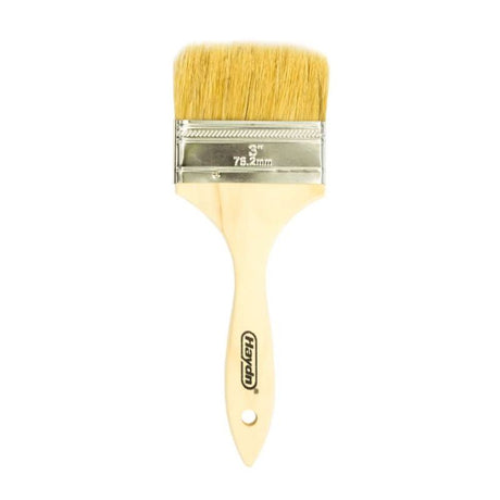 Haydn Chip Brush set of 5, 75mm size with wooden handle and white filaments for precise application of adhesives and coatings.