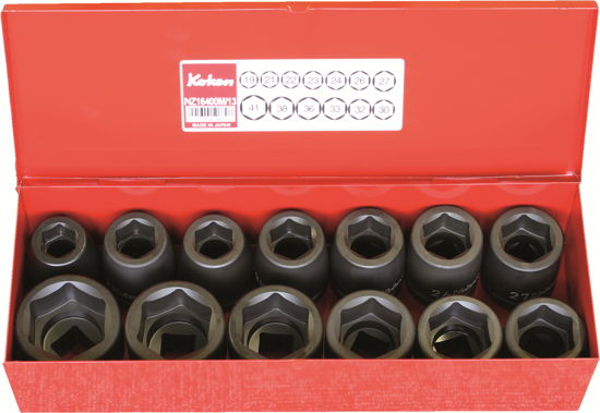 Koken Impact Socket Set ľ" 13 Piece 16201M - Each