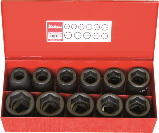 Koken Impact Socket Set ľ" 11 Piece 16201A - Each