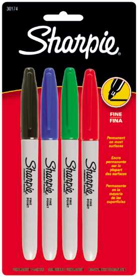 Sharpie Permanent Marker Fine Assorted Colours - Pack