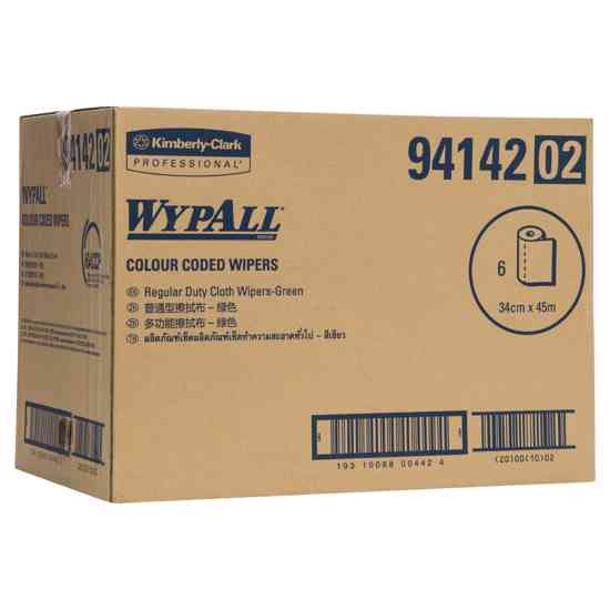 Wypall Regular Duty Cleaning Cloth Green-34cm x 45m-6 Cloths (Carton)