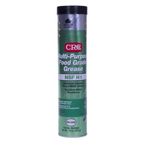 White multi-purpose grease in a 397g tube, ideal for food production lubrication with excellent adhesion and moisture resistance.