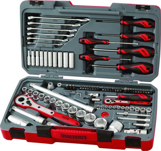 Teng 95pc 1/4 & 1/2in Dr.Metric Socket & Tool Set-95 Piece