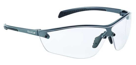 Bolle Silium+ Safety Glasses with clear lens, ultra-lightweight, scratch-resistant, ideal for eye protection in various work environments.