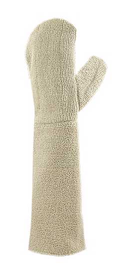 High-quality bakers mitt pair designed for flexibility and heat protection up to 250°C, 400mm length, ambidextrous style.