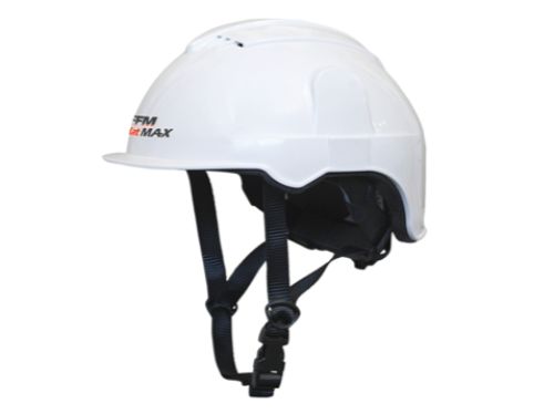 White NSC Aghat Max ATV helmet featuring an open face design for safety, comfort, and enhanced visibility and hearing.