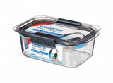 Sistema Brilliance 920ML Rectangle Container, leak-proof, stackable, microwave-safe, crystal-clear, BPA-free food storage solution.
