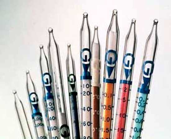 Gastec Tubes for ammonia detection, pack of 10, ideal for precise and reliable gas measurements in various environments.