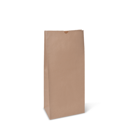 Heavyweight SOS brown paper takeaway bag, 445x205x125mm, sturdy, eco-friendly, ideal for secure food delivery and takeout.