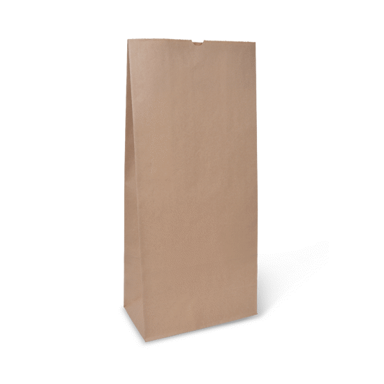 #6 Heavyweight SOS Brown Paper Takeaway Bag, durable, freestanding, recyclable, perfect for hot or chilled food delivery.