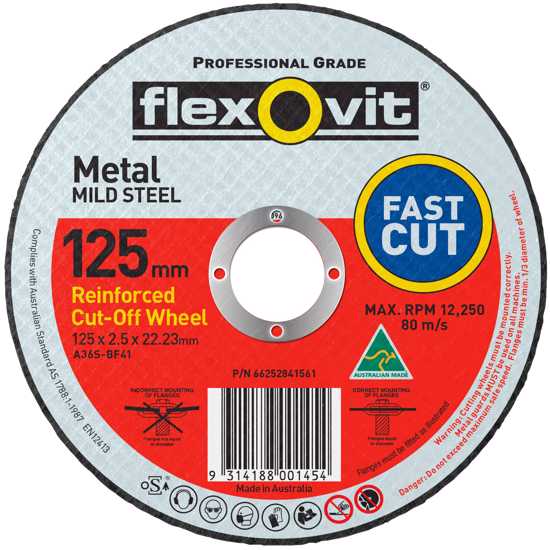 Cut off disc designed for cutting mild steel and ferrous metals, optimized for precision with angle grinders and circular saws.