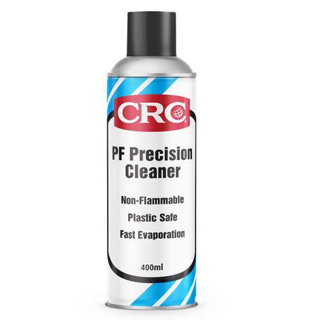 CRC 2143 PF Precision Cleaner 400ml bottle for safe, residue-free cleaning of electronics with fast evaporation and high dielectric strength.