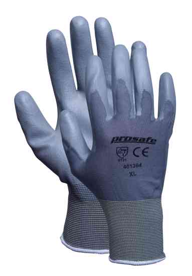 Prosafe Nylon PU Gloves showcasing a seamless nylon liner and thin PU coating for optimal grip and dexterity in various tasks.